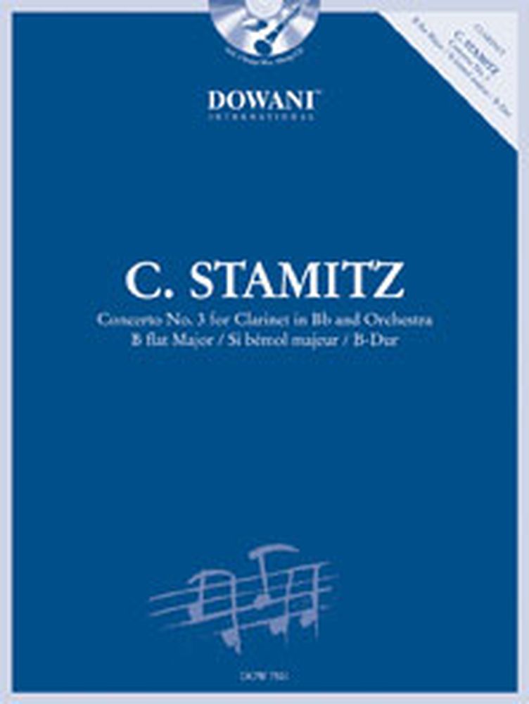 DOWANI STAMITZ C. - CONCERTO N°3 BB-MAJOR + CD - CLARINETTE, PIANO