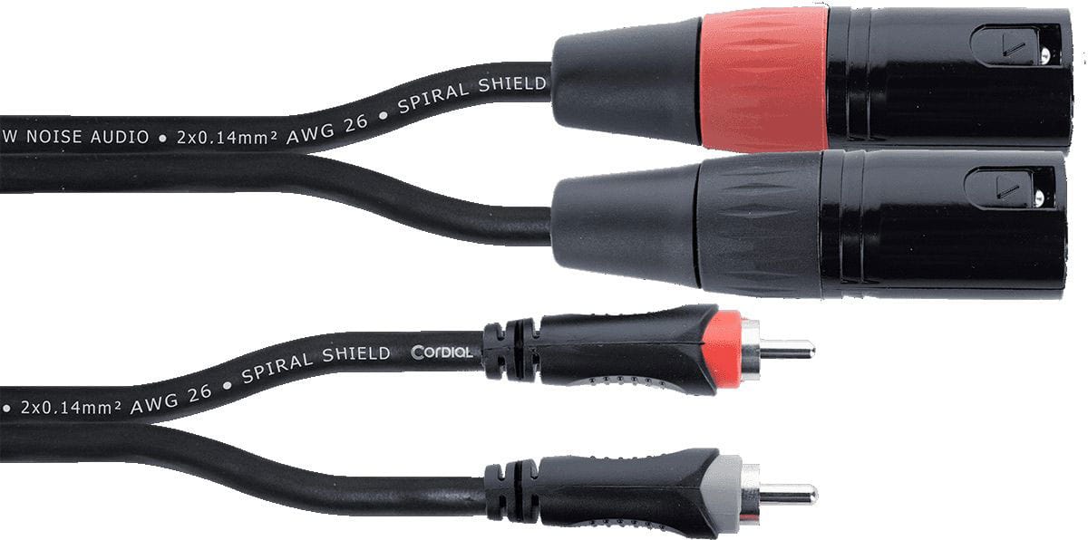 CORDIAL DOUBLE AUDIO CABLE XLR MALE / RCA 1.5 M