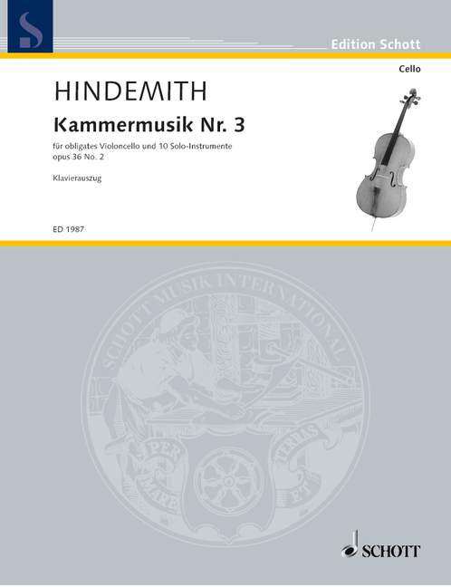 SCHOTT HINDEMITH PAUL - CHAMBER MUSIC NO 3 OP 36/2