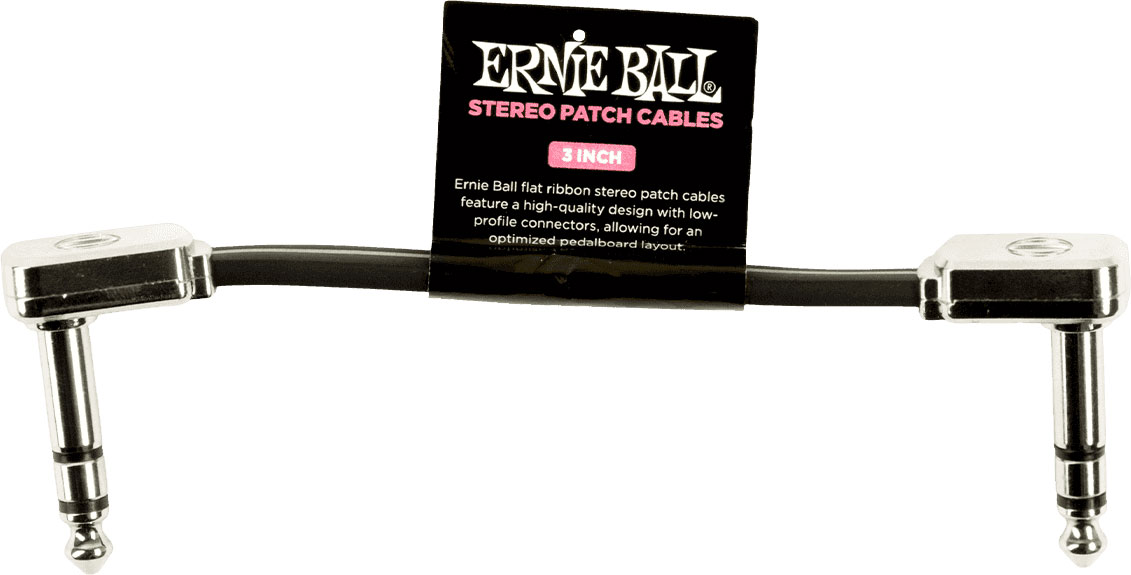 ERNIE BALL CABLES INSTRUMENT PATCH TRS - THIN & FLAT ELBOW - 7.5 CM