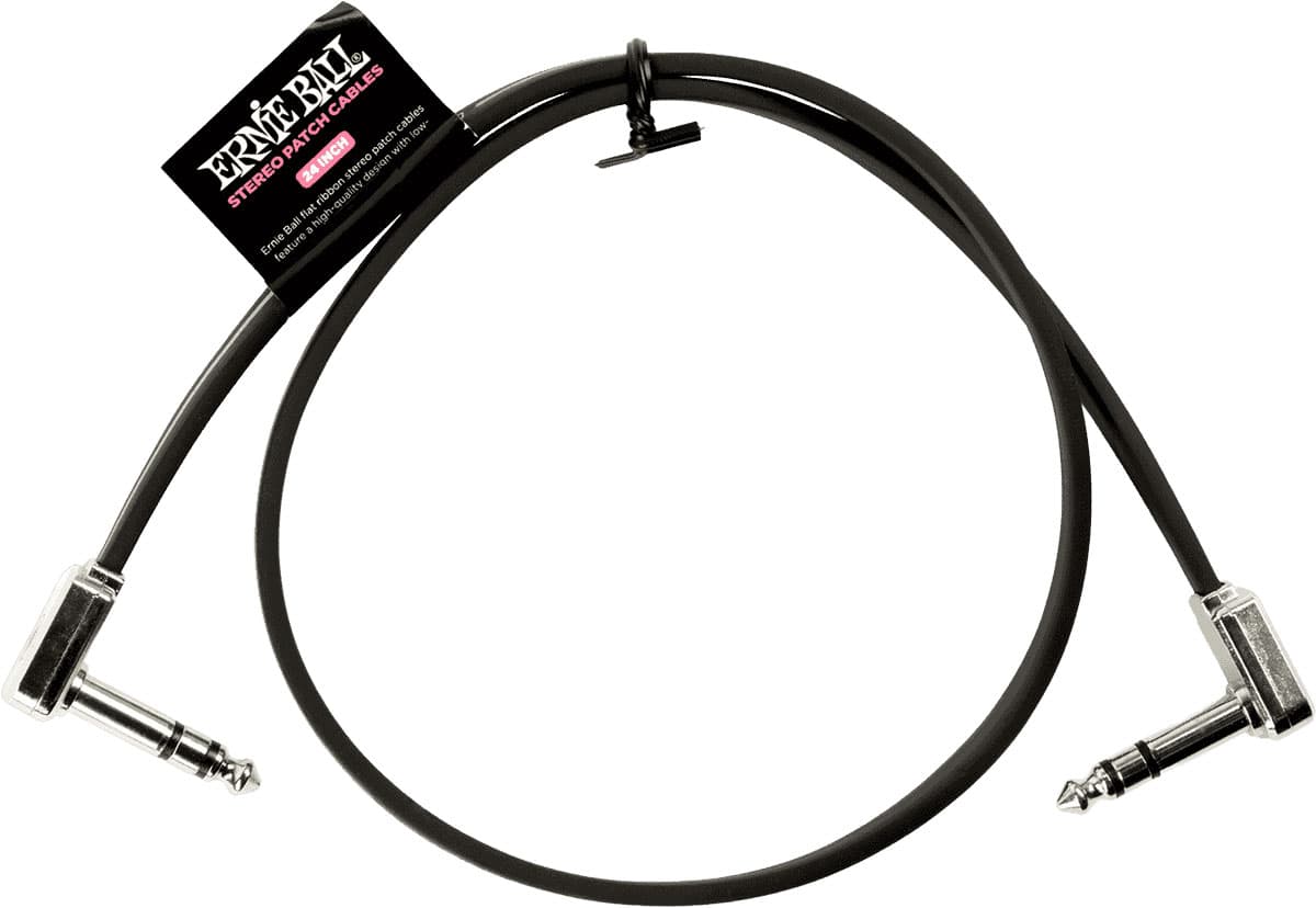 ERNIE BALL INSTRUMENT PATCH TRS CABLES - THIN & FLAT ELBOW - 60 CM