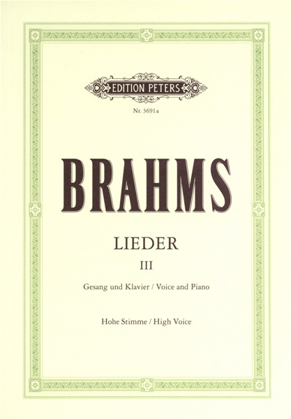 EDITION PETERS BRAHMS JOHANNES - COMPLETE SONGS VOL.3: 65 SONGS - VOICE AND PIANO (PER 10 MINIMUM)