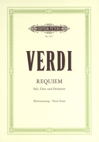 EDITION PETERS VERDI GIUSEPPE - REQUIEM - MIXED CHOIR (PER 10 MINIMUM)