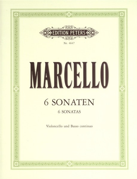 EDITION PETERS MARCELLO BENEDETTO - 6 SONATAS OP.2 - CELLO ENSEMBLE