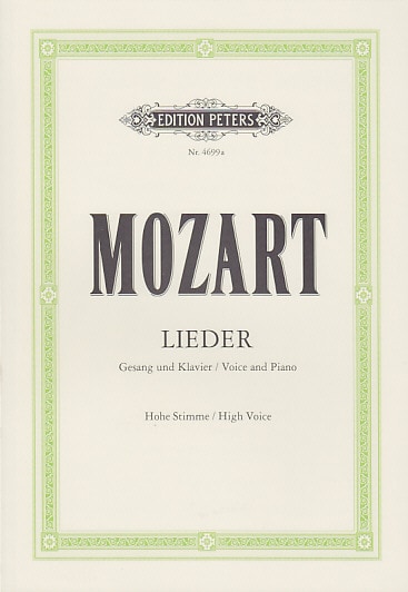EDITION PETERS MOZART W.A. - LIEDER - VOIX HAUTE/PIANO