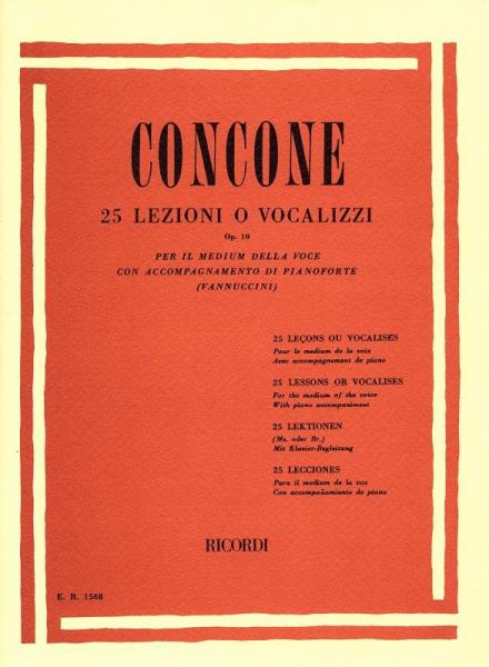 RICORDI CONCONE G. - 25 LEZIONI O VOCALIZZI PER IL MEDIUM DELLA VOCE OP.10 - CHANT