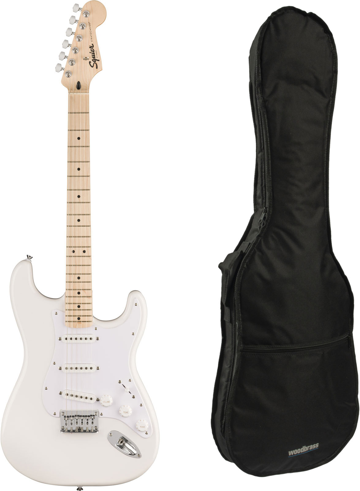 SQUIER PACK SONIC STRATOCASTER HT MN ARCTIC WHITE + GIGBAG