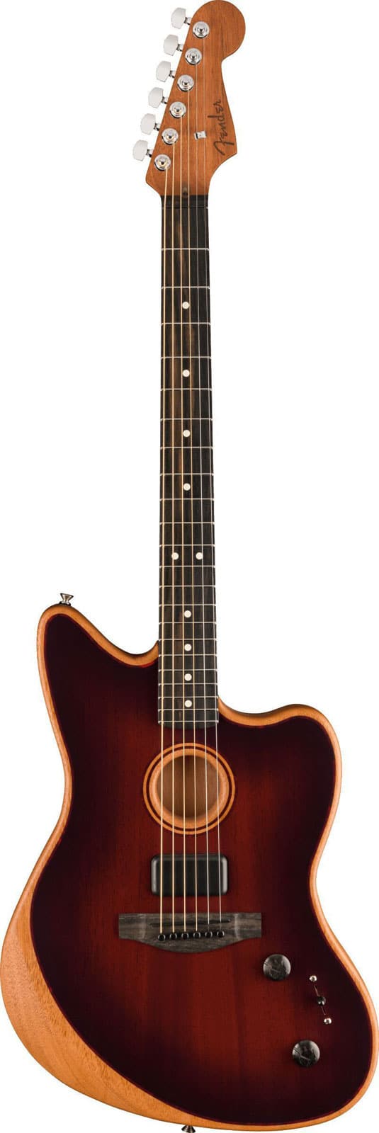 FENDER AMERICAN ACOUSTASONIC JAZZMASTER ALL-MAHOGANY EBO BOURBON BURST