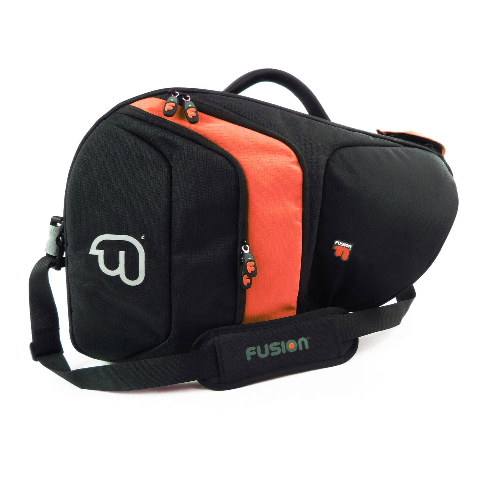 FUSION BAGS BAG FRENCH HORN (BELL FIXED) BLACK AND ORANGE PB-11-O 