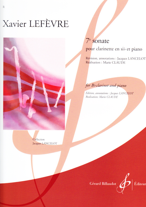 BILLAUDOT LEFEVRE XAVIER - SONATE N° 7 - CLARINETTE SIB, PIANO