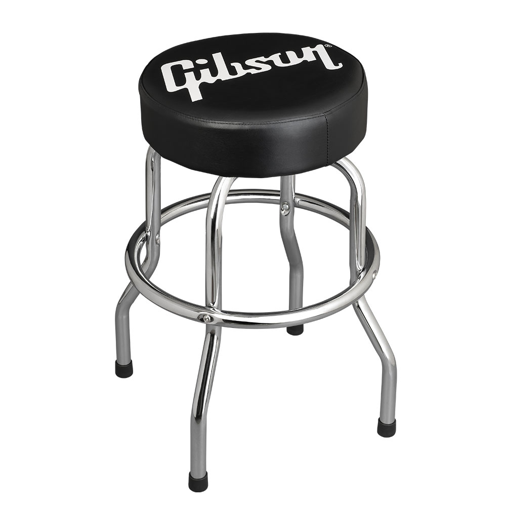 GIBSON GEAR HOME OFFICE AND STUDIO PREMIUM PLAYING STOOL, STANDARD LOGO, SHORT CHROME