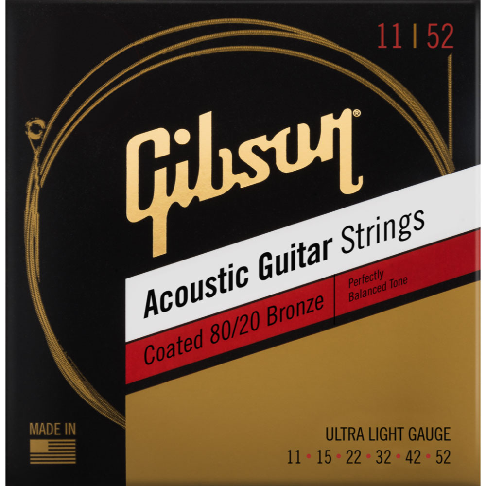 GIBSON ACCESSORIES MODERN STRINGS COATED 80/20 BRONZE ACOUSTIC GUITAR ULTRA-LIGHT