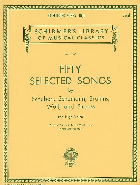 SCHIRMER 50 SELECTED SONGS - HIGH VOICE