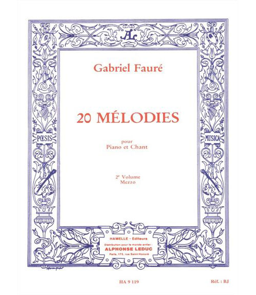 CHOUDENS FAURE GABRIEL - 20 MELODIES VOL.2 CHANT MEZZO-SOPRANO