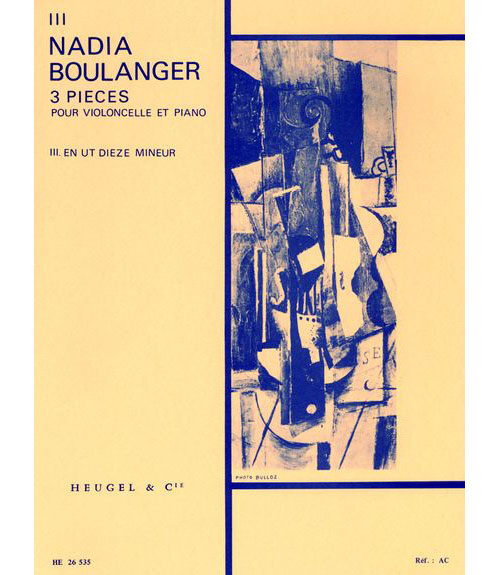HEUGEL BOULANGER N. - 3 PIECES (N03 UT DIESE MINEUR) - VIOLONCELLE ET PIANO 