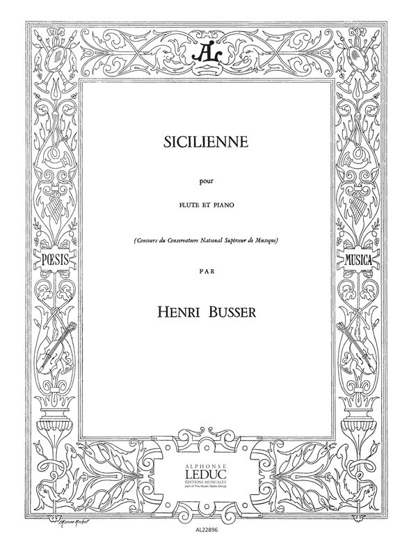 LEDUC BUSSER HENRI - SICILIENNE - FLUTE ET PIANO