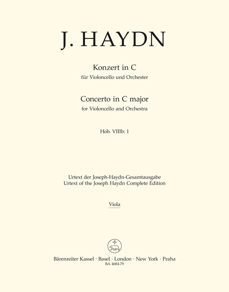 BARENREITER HAYDN J. - KONZERT IN C - VIOLONCELLE ET ORCHESTRE - VIOLA PART 