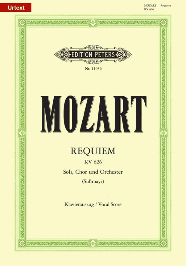 EDITION PETERS MOZART WOLFGANG AMADEUS - REQUIEM K626 - MIXED CHOIR