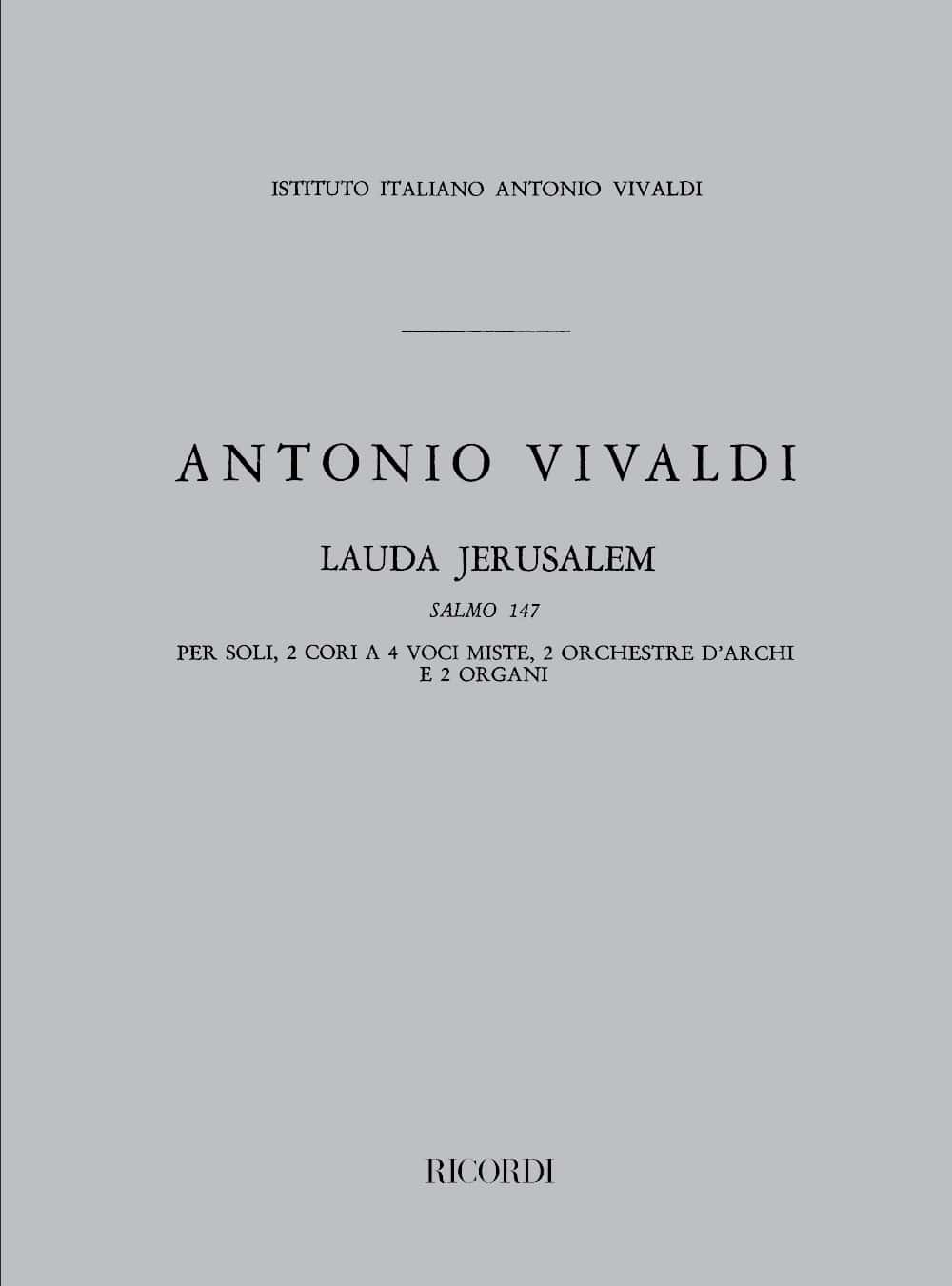 RICORDI VIVALDI A. - LAUDA JERUSALEM SALMO 147 RV 609 - CONDUCTEUR