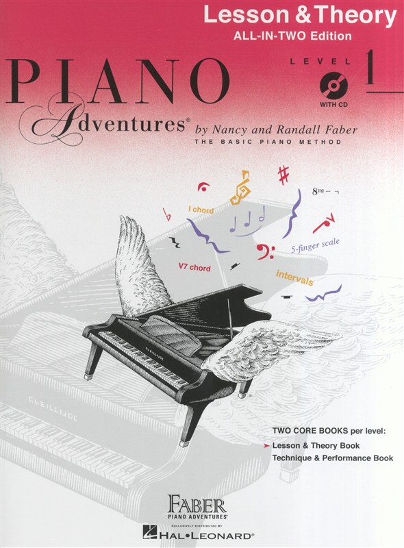 HAL LEONARD PIANO ADVENTURES ALL IN TWO LEVEL 1 LESSON THEORY ANGLICISED + CD - PIANO SOLO