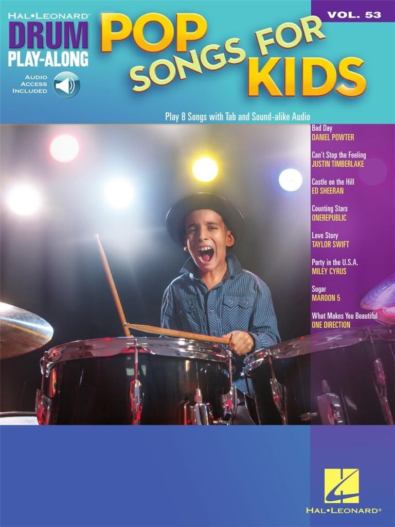 HAL LEONARD DRUM PLAY ALONG VOL.53 POP SONGS FOR KIDS