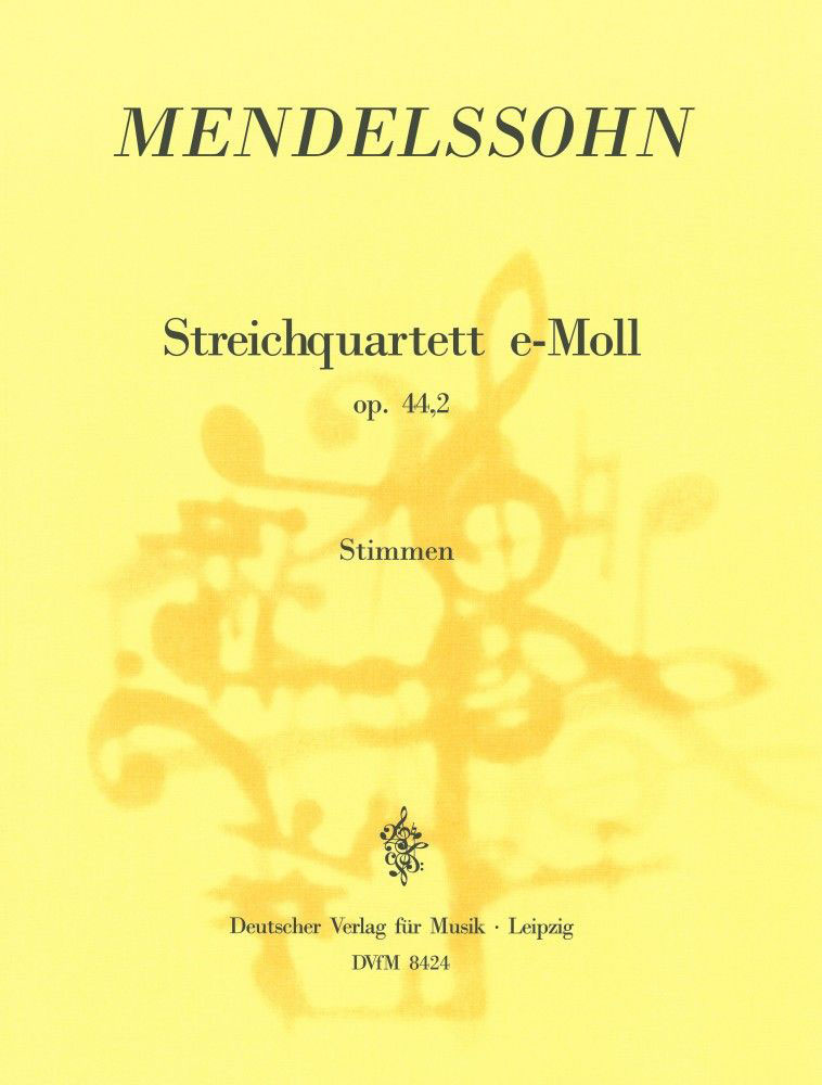 EDITION BREITKOPF MENDELSSOHN-BARTHOLDY F. - STREICHQUARTETT E-MOLL OP.44/2 - 2 VIOLIN, VIOLA, CELLO