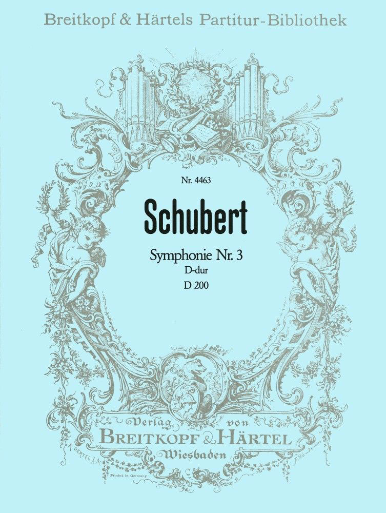 EDITION BREITKOPF SCHUBERT FRANZ - SYMPHONIE NR. 3 D-DUR D 200 - ORCHESTRA