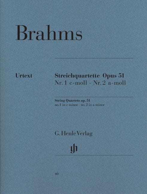 HENLE VERLAG BRAHMS J. - STRING QUARTETS IN C MINOR AND A MINOR OP. 51