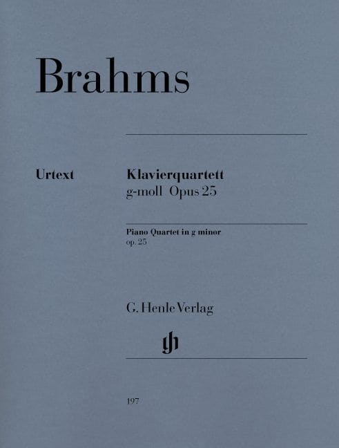 HENLE VERLAG BRAHMS J. - PIANO QUARTET G MINOR OP. 25