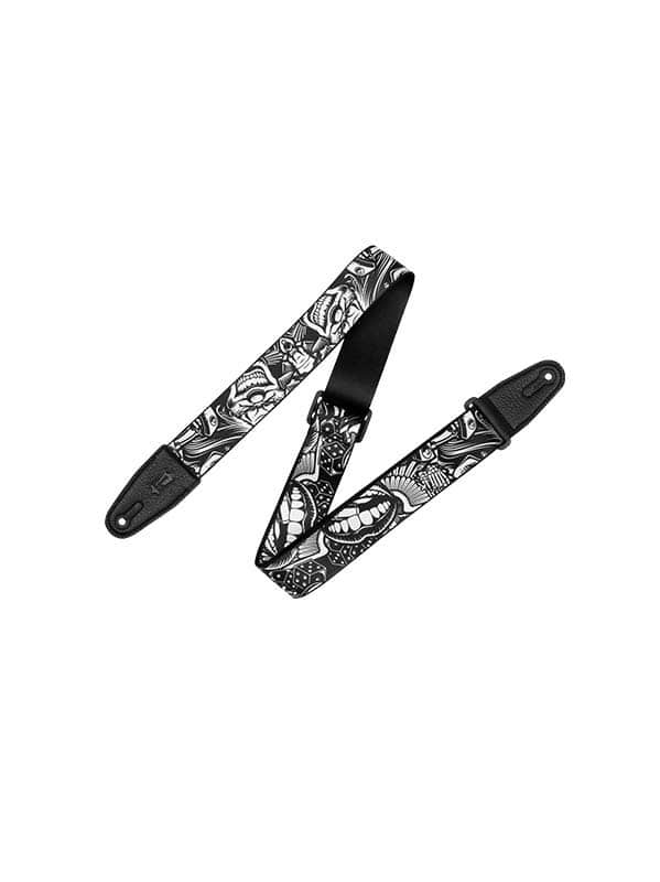 LEVY'S TATTOO SERIES - 5 CM, POLYESTER, LEATHER TIP, WITH TATTOO MOTIFS - DESIGN 001