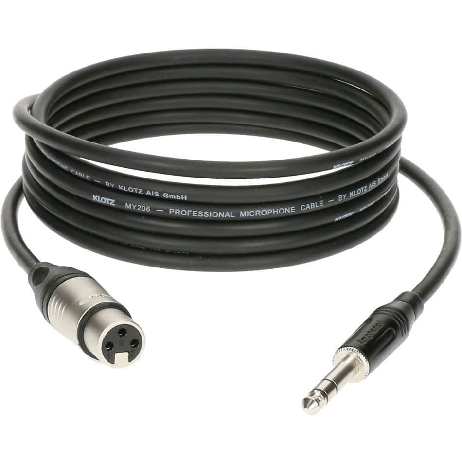 KLOTZ M1 MIC CABLE BLACK 2M XLR 3 FEMALE - JACK 3P KLOTZ