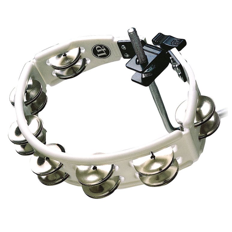 LP LATIN PERCUSSION LP162 TAMBOURINE CYCLOP ON BRACKET WHITE