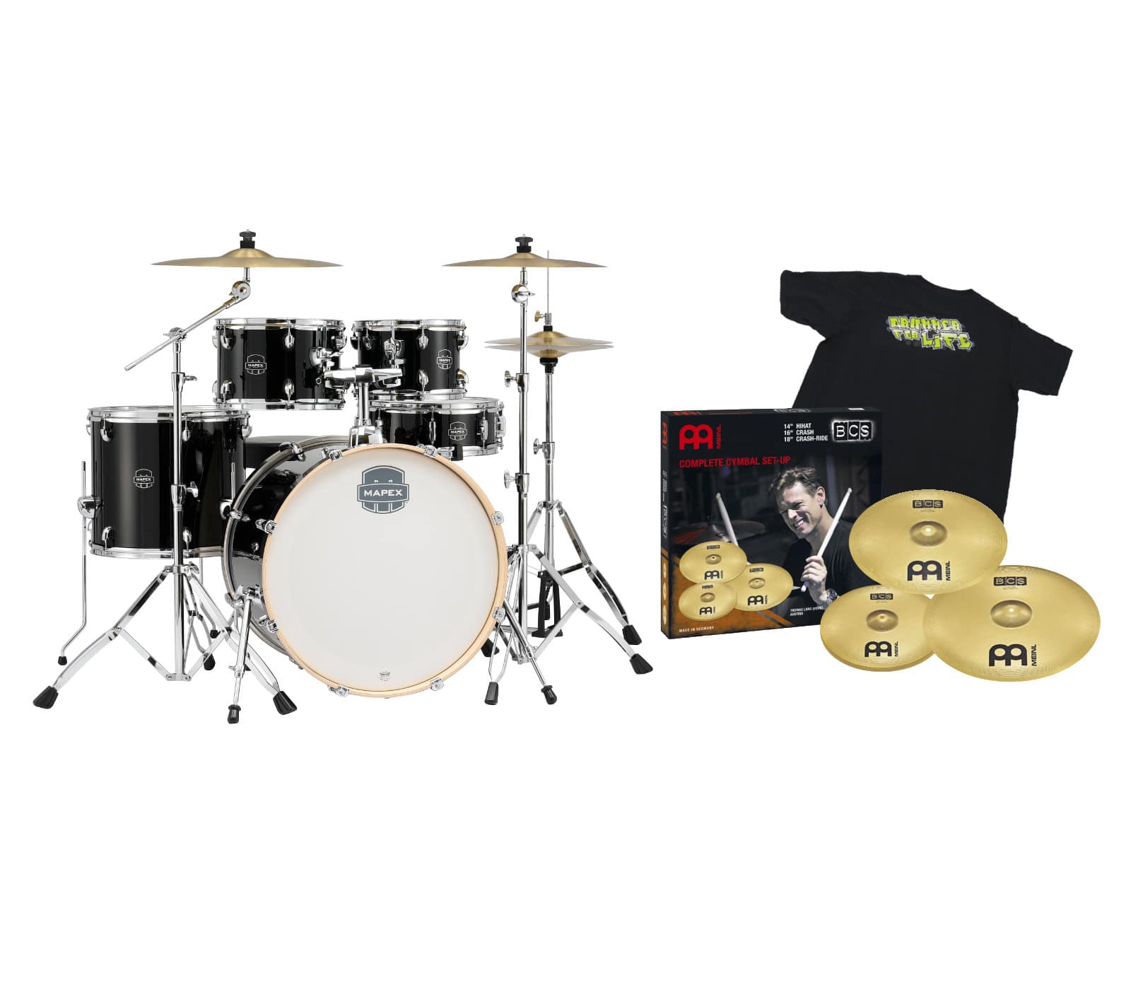 MAPEX STORM FUSION 20 BLACK + PACK MEINL BCS141620 