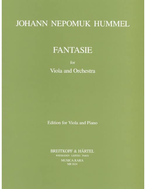 EDITION BREITKOPF HUMMEL JOHANN NEPOMUK - FANTASIE - VIOLA, 2 OBOE, STRINGS