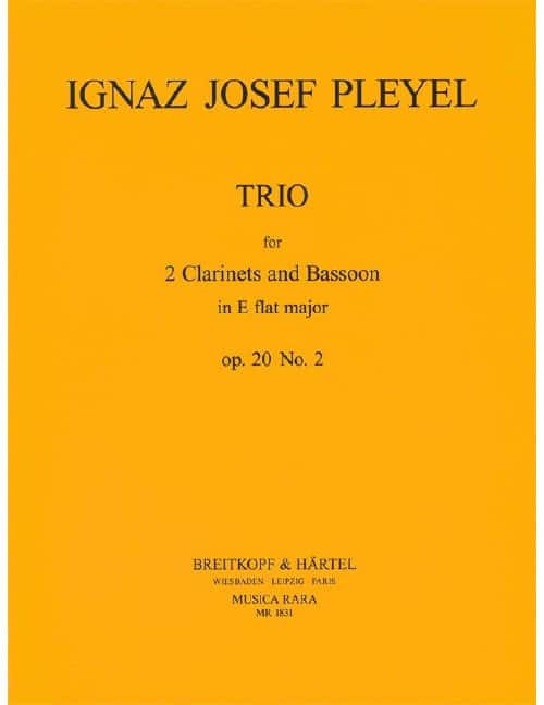 EDITION BREITKOPF PLEYEL IGNAZ - TRIO IN ES OP. 20 NR.2 - 2 CLARINET, BASSOON