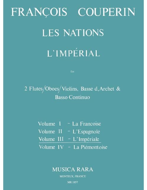 EDITION BREITKOPF COUPERIN FRANCOIS - LES NATIONS III 'L'IMPERIAL' - 2 FLUTE, BASSO CONTINUO