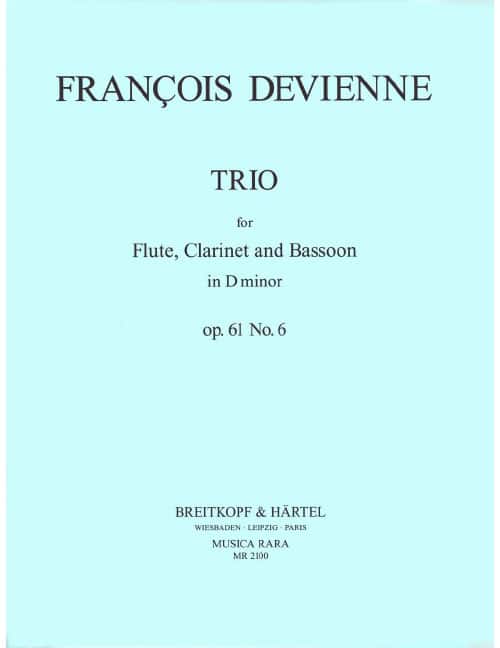 EDITION BREITKOPF DEVIENNE FRANCOIS - TRIO IN D OP. 61 NR. 6 - FLUTE, CLARINET, BASSOON