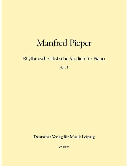 EDITION BREITKOPF PIEPER MANFRED - RHYTHMISCHE STILIST. STUDIEN - PIANO