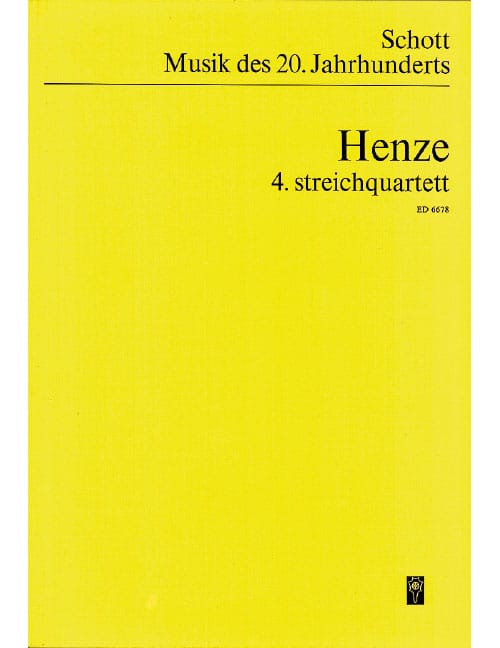 SCHOTT HENZE HANS WERNER - 4. STRING QUARTET - STRING QUARTET