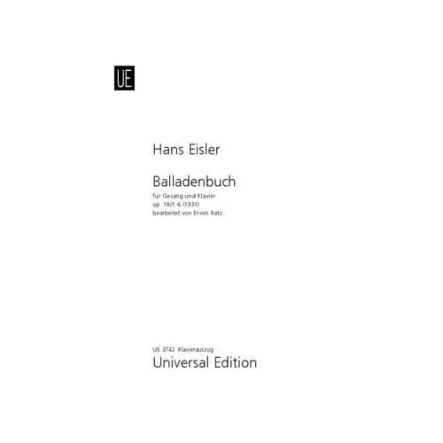 UNIVERSAL EDITION EISLER HANNS - BALLADENBUCH OP.18 - VOIX & PIANO