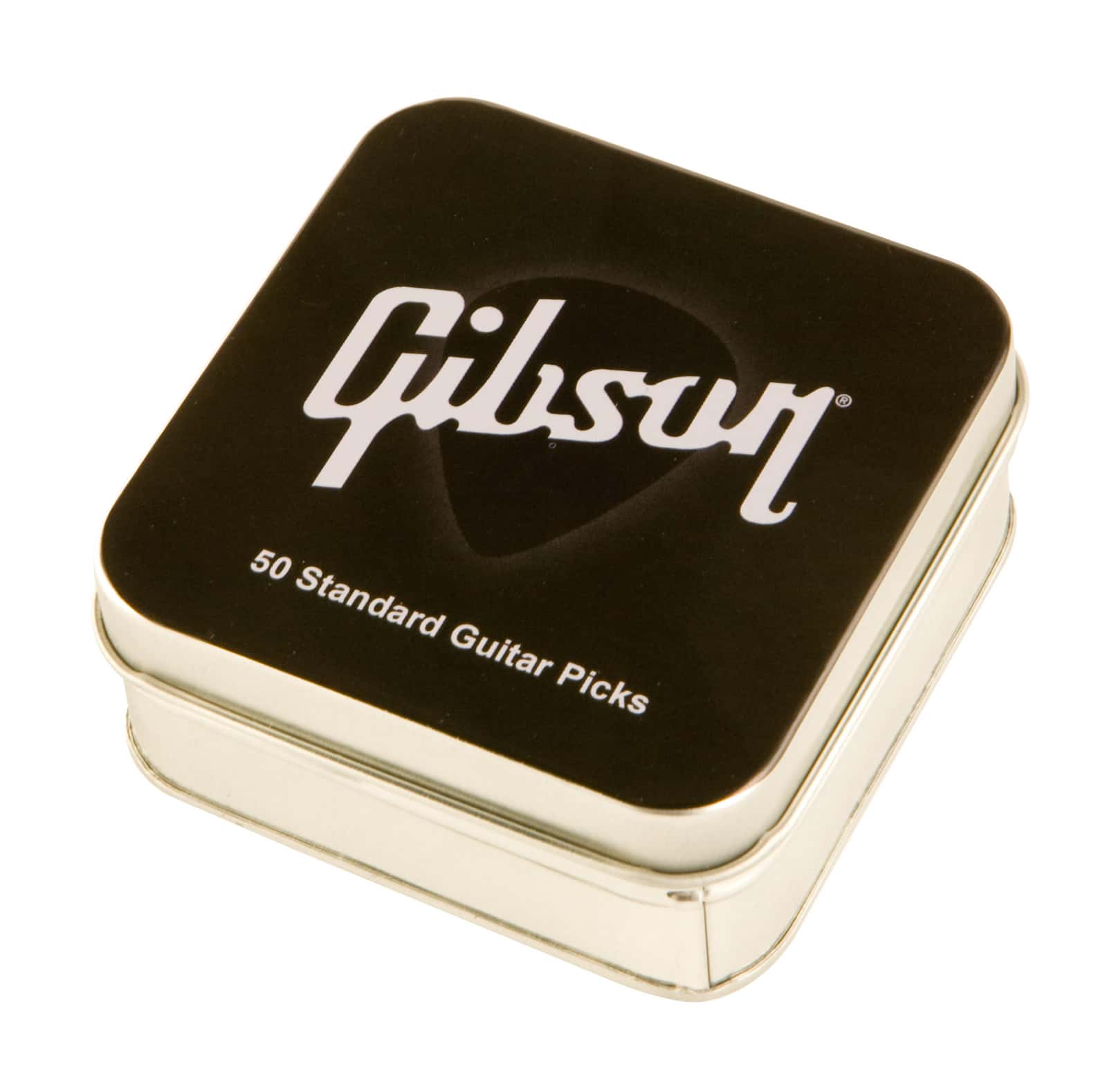 GIBSON ACCESSORIES PICKS STANDARD TIN 50 PACK BLACK MEDIUM