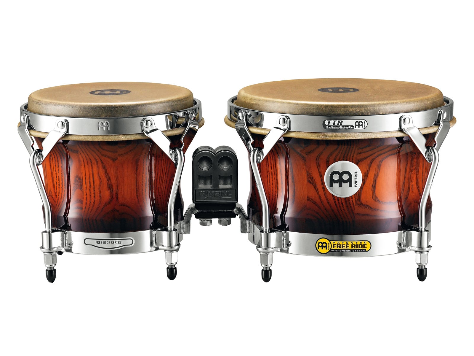 MEINL WOODCRAFT SERIES (DE PATENT) WB500 WOOD BONGO 7 MACHO AND 9 HEMBRA ANTIQUE MAHOGANY BURST