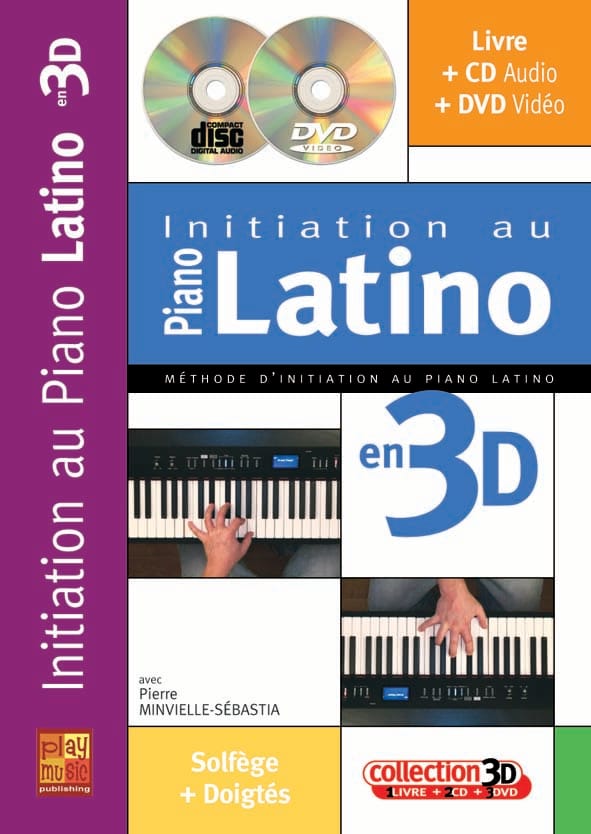 PLAY MUSIC PUBLISHING MINVIELLE-SEBASTIA - INITIATION AU PIANO LATINO EN 3D CD + DVD