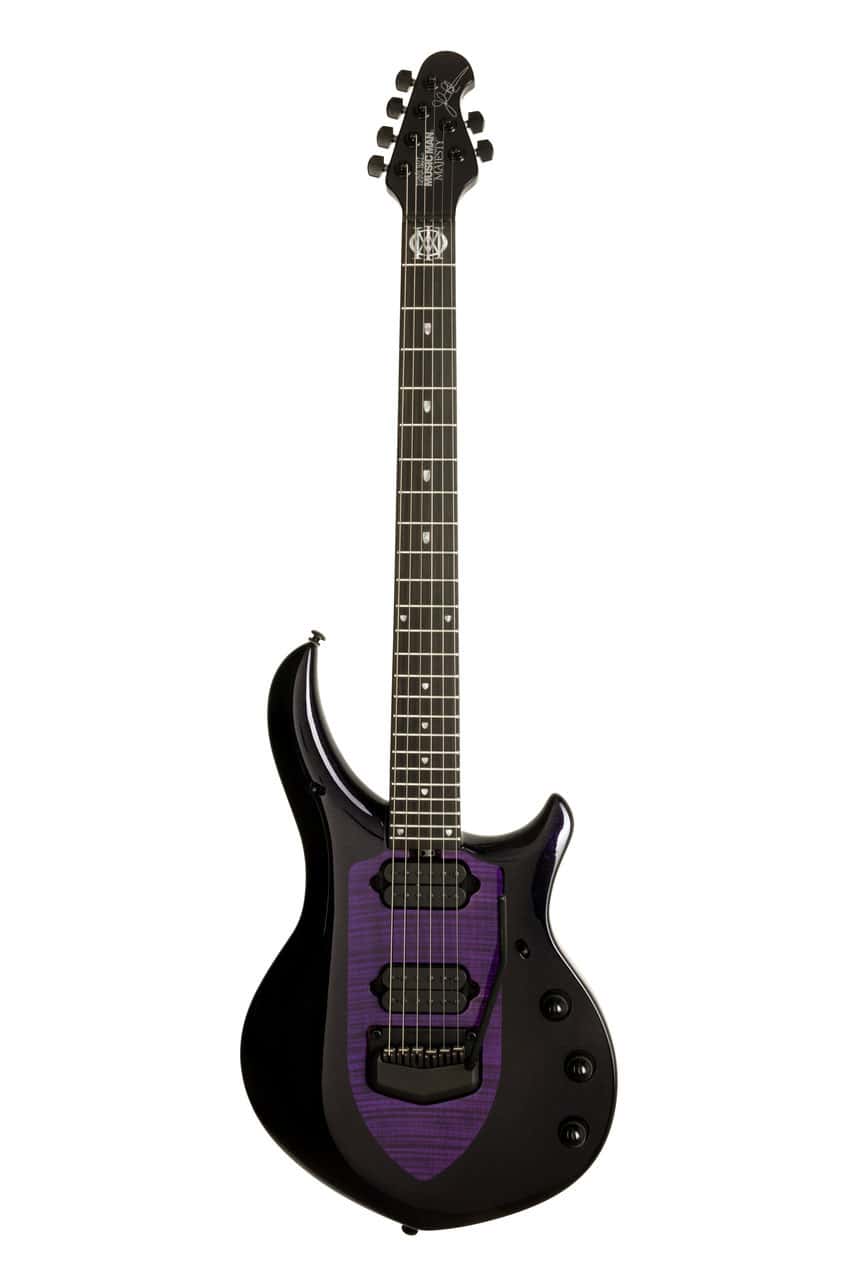 MUSIC MAN MAJESTY DARK PURPLE SPARKLE W/SHIELD EBONY 