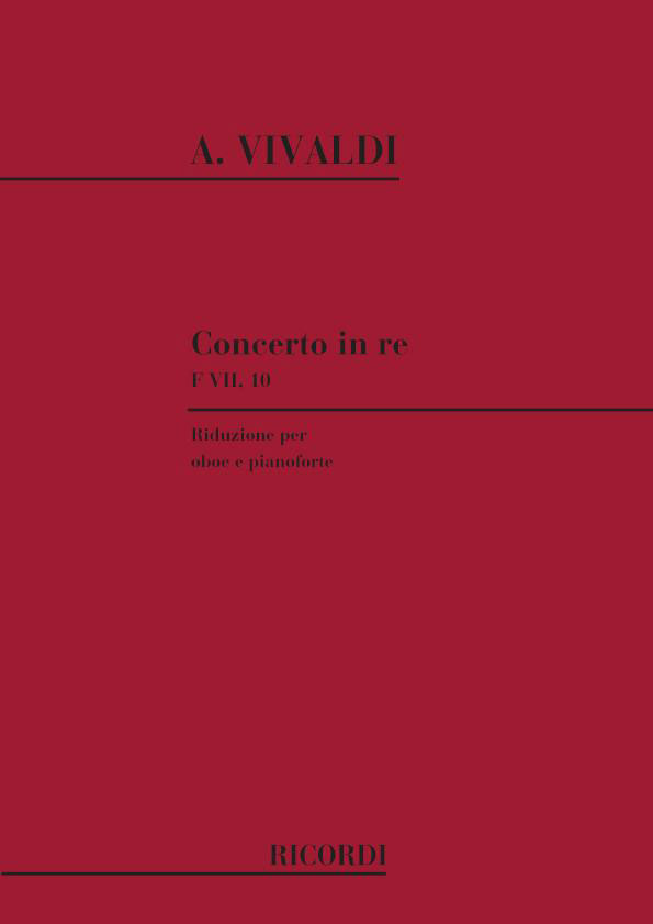 RICORDI VIVALDI A. - CONCERTO IN RE RV 453 - F.VII/10 - HAUTBOIS ET CORDES