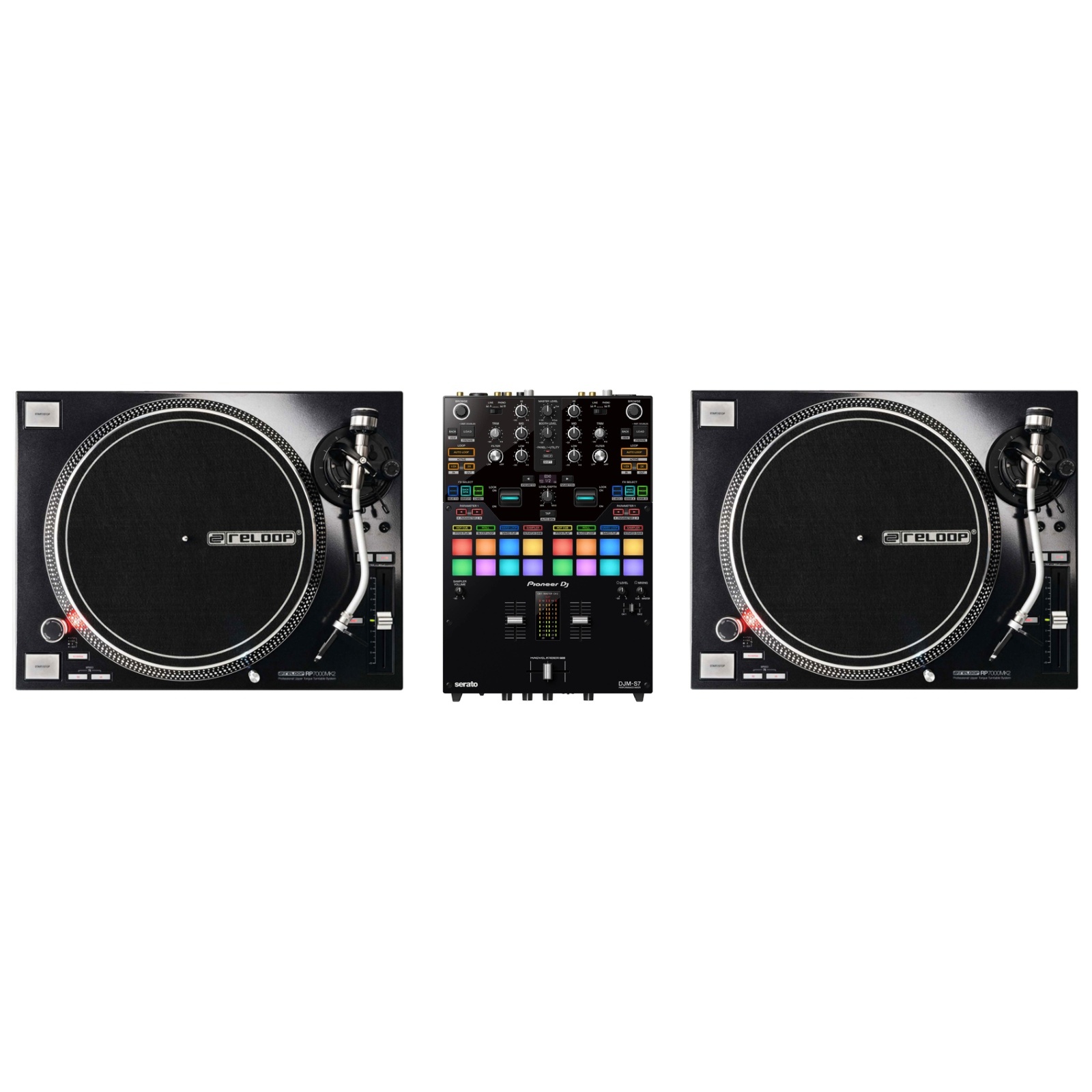 RELOOP PACK REGIE DJ VINYLE : RP 7000 MK2 BLACK + DJM S-7