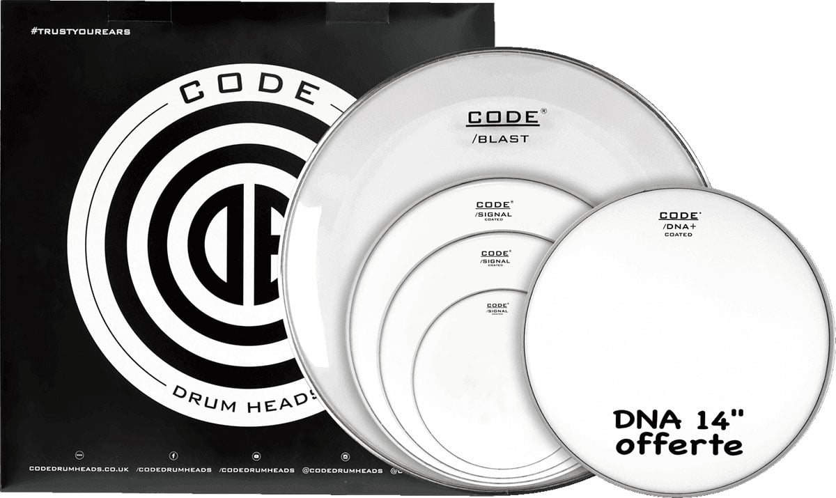 CODE DRUM HEAD TOM FULL PACK SIGNAL COATED FUSION 10/12/14/20 + 14