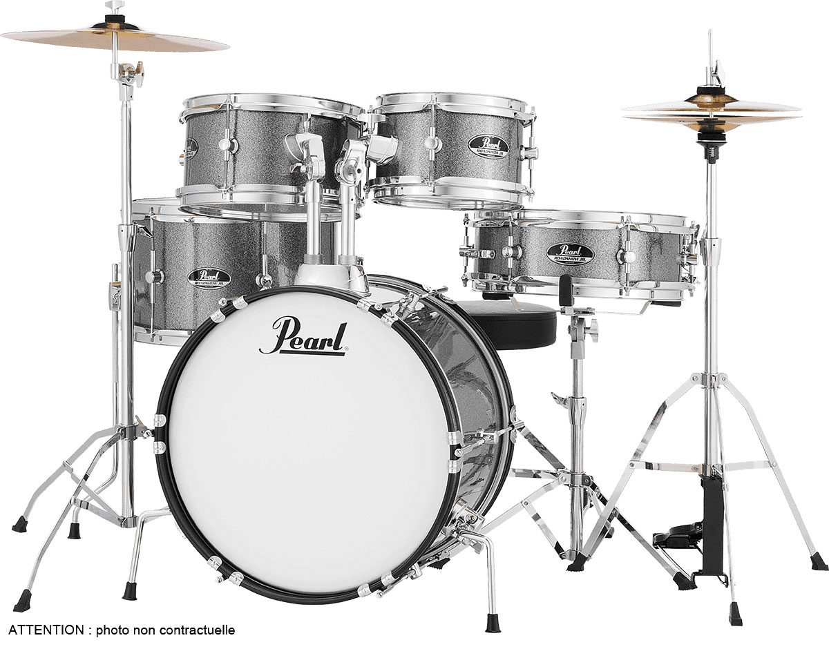 PEARL DRUMS ROADSHOW JUNIOR 16 GRINDSTONE SPARKLE + SOLAR CYMBALS