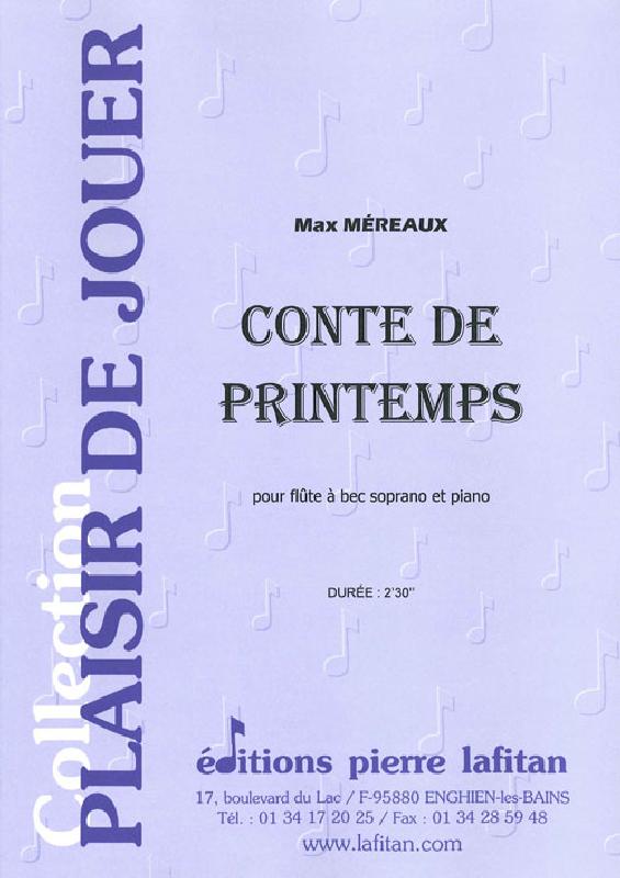 LAFITAN MEREAUX MAX - CONTE DE PRINTEMPS - FLUTE BEC ET PIANO