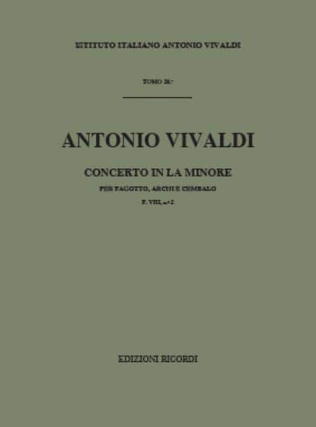 RICORDI VIVALDI A. - CONCERTO IN LA MIN. RV 498 - F.VIII/2 - BASSON